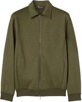 Loro Piana Kawaguchi Bomber Jacket Green Zip-Up Jacket with Collar FAN8385-50W5 Loro Piana Kawaguchi Bomber Jacket Green Zip-Up Jacket with Collar FAN8385-50W5