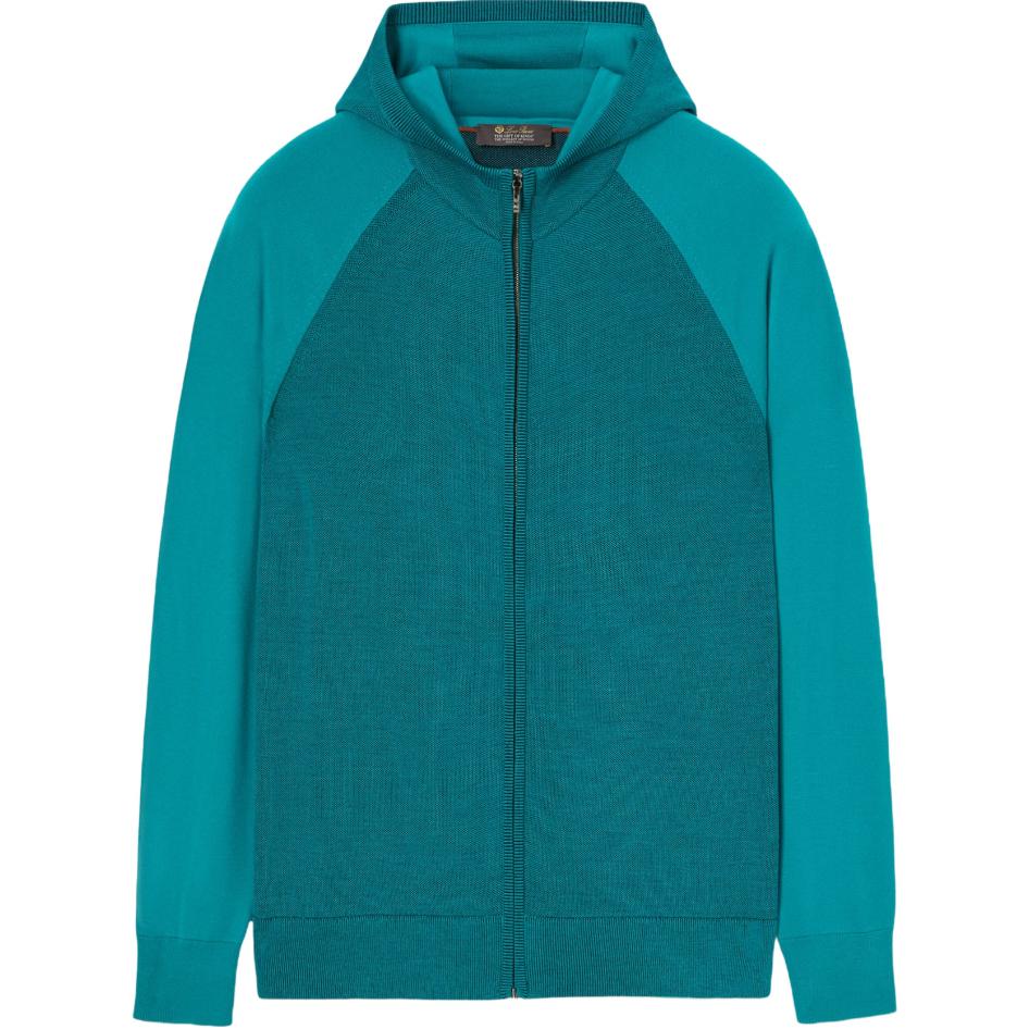 Loro Piana Kernville Bomber Jacket Navy Blue Hooded Zip-Fit Outerwear FAM3754-J0ZH