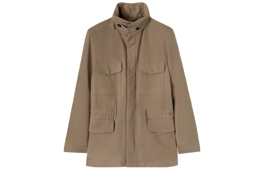 Loro Piana Khaki High-Neck Full-Zip Jacket FAM9481H0HG