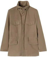 Loro Piana Khaki High-Neck Full-Zip Jacket FAM9481H0HG Loro Piana Khaki High-Neck Full-Zip Jacket FAM9481H0HG