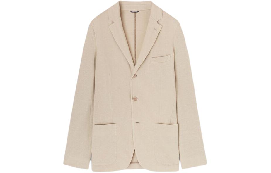 Loro Piana Khaki Single-Breasted Blazer Jacket with Pockets FAE8388-D08M