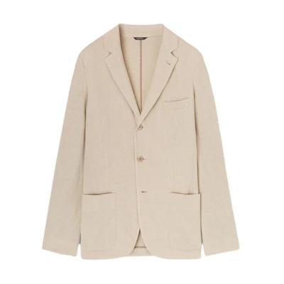 Loro Piana Khaki Single-Breasted Blazer Jacket with Pockets FAE8388-D08M