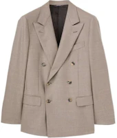 Loro Piana Milano Gray Double-Breasted V-Neck Blazer Jacket FAO0586-D0KU Loro Piana Milano Gray Double-Breasted V-Neck Blazer Jacket FAO0586-D0KU