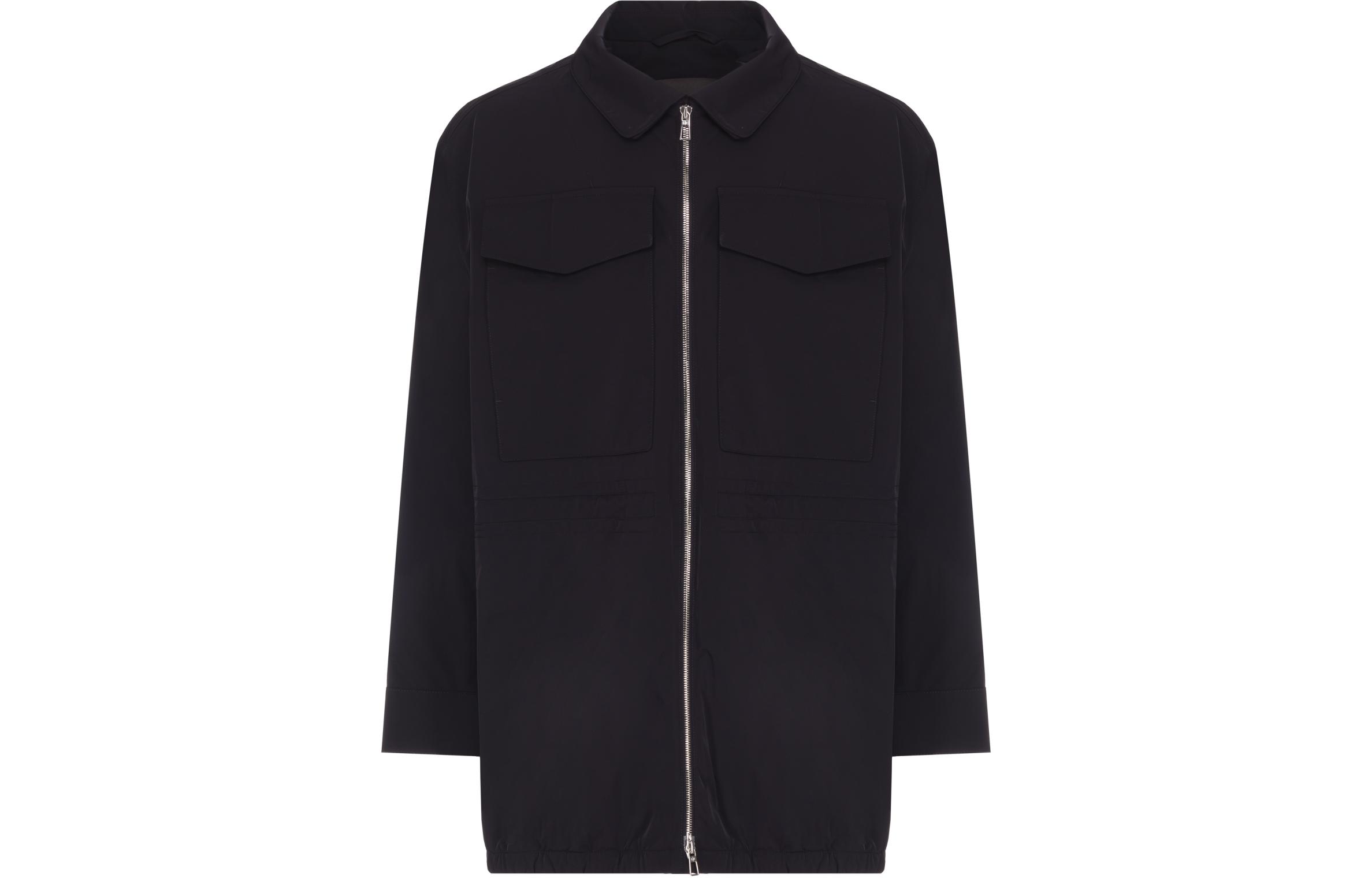 Loro Piana Navy Blue Long-Sleeve Zip-Up Jacket with Collar FAM7692-W023