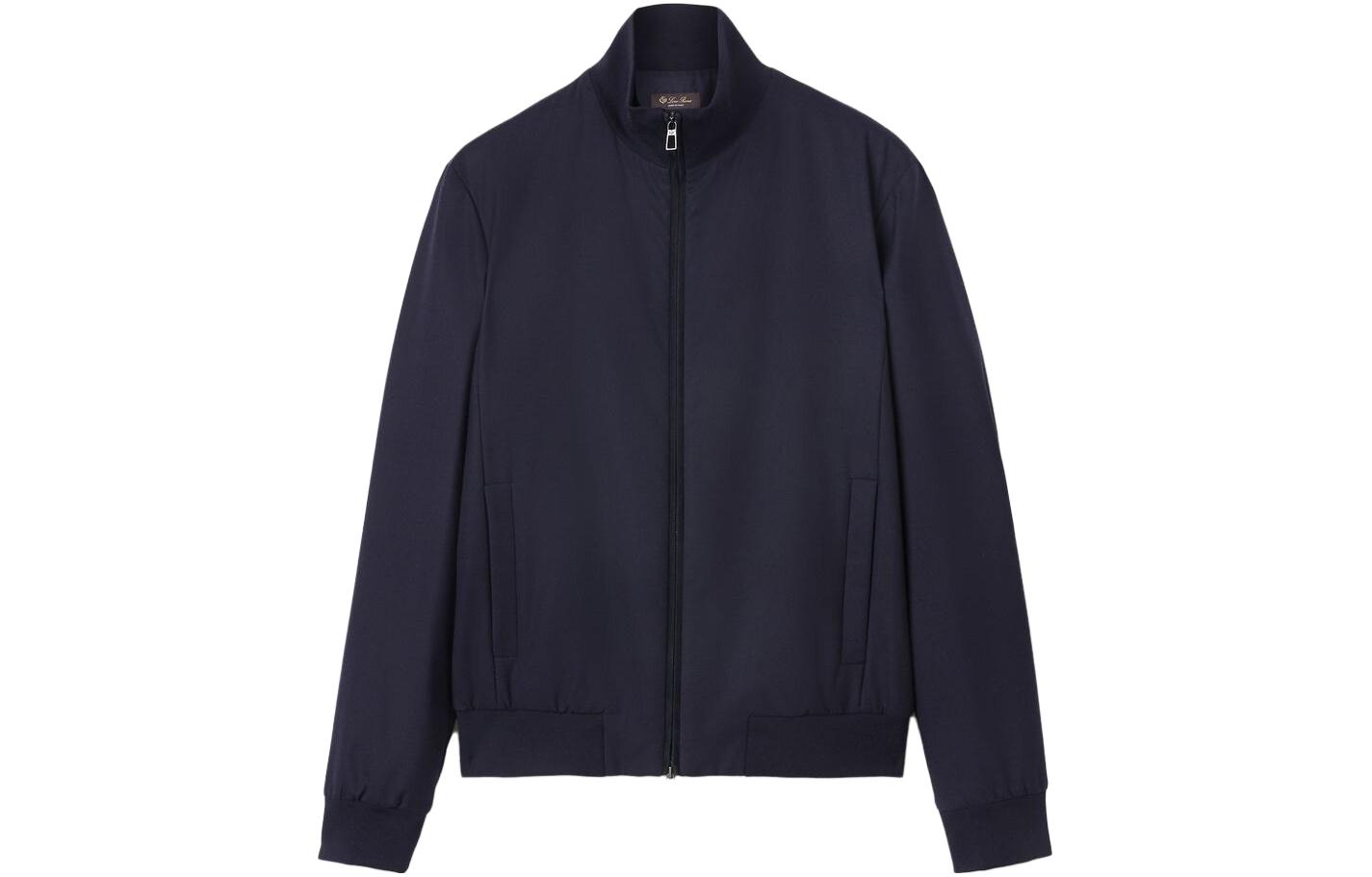 Loro Piana Navy Solid Zip-Up Long-Sleeve Jacket FAL0289-W000