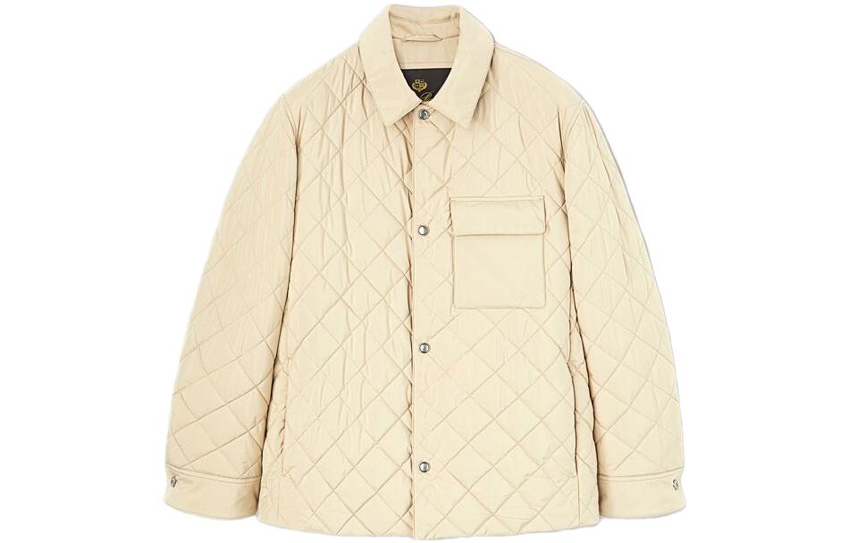 Loro Piana Plain Diamond Quilted Long-Sleeve Jacket Sand for Men FAN1937-D235