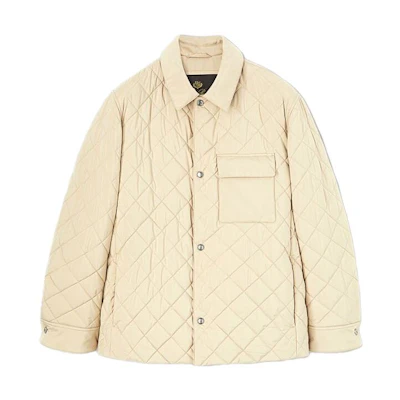 Loro Piana Plain Diamond Quilted Long-Sleeve Jacket Sand for Men FAN1937-D235