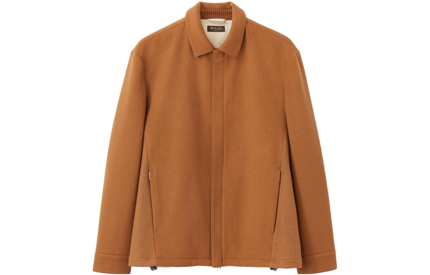 Loro Piana Plain Hidden Closure Jacket Deep Camel Brown FAL8314-B69Z