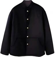 Loro Piana Sanjo Navy Blue Solid Stand Collar Long Sleeve Jacket FAN6742-W000 Loro Piana Sanjo Navy Blue Solid Stand Collar Long Sleeve Jacket FAN6742-W000