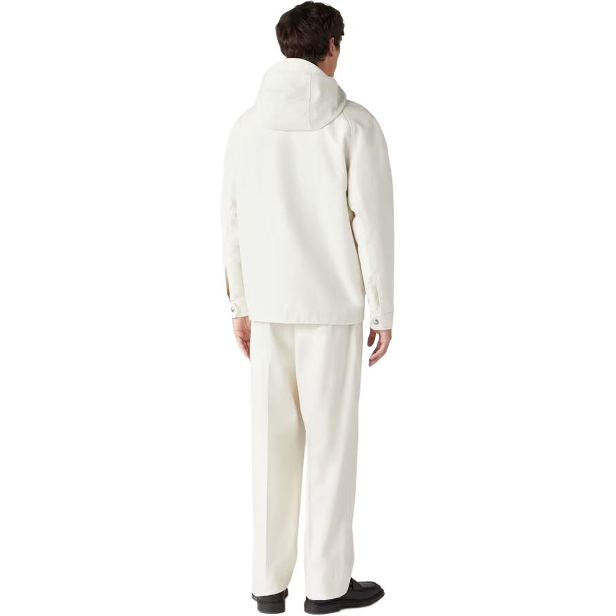 Purchase 로로피아나 세이로 화이트 후드 집업 남성 드로스트링 헴 재킷. FAN6786-A0DV