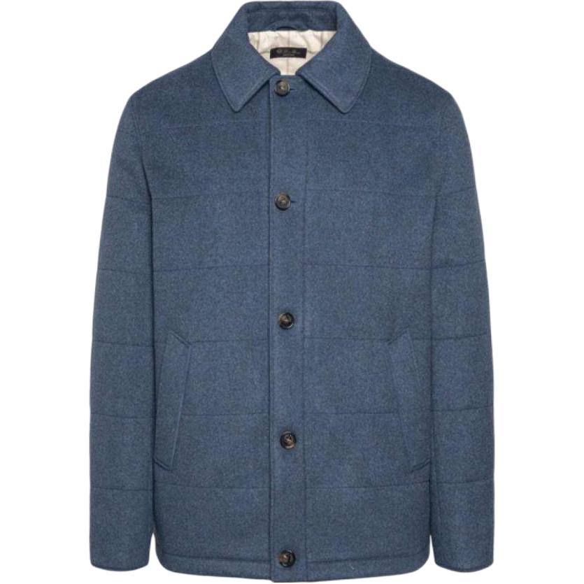 Loro Piana Single-Breasted Casual Jacket Thickened Blue FAL8364WOIJ