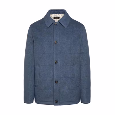 Loro Piana Single-Breasted Casual Jacket Thickened Blue FAL8364WOIJ