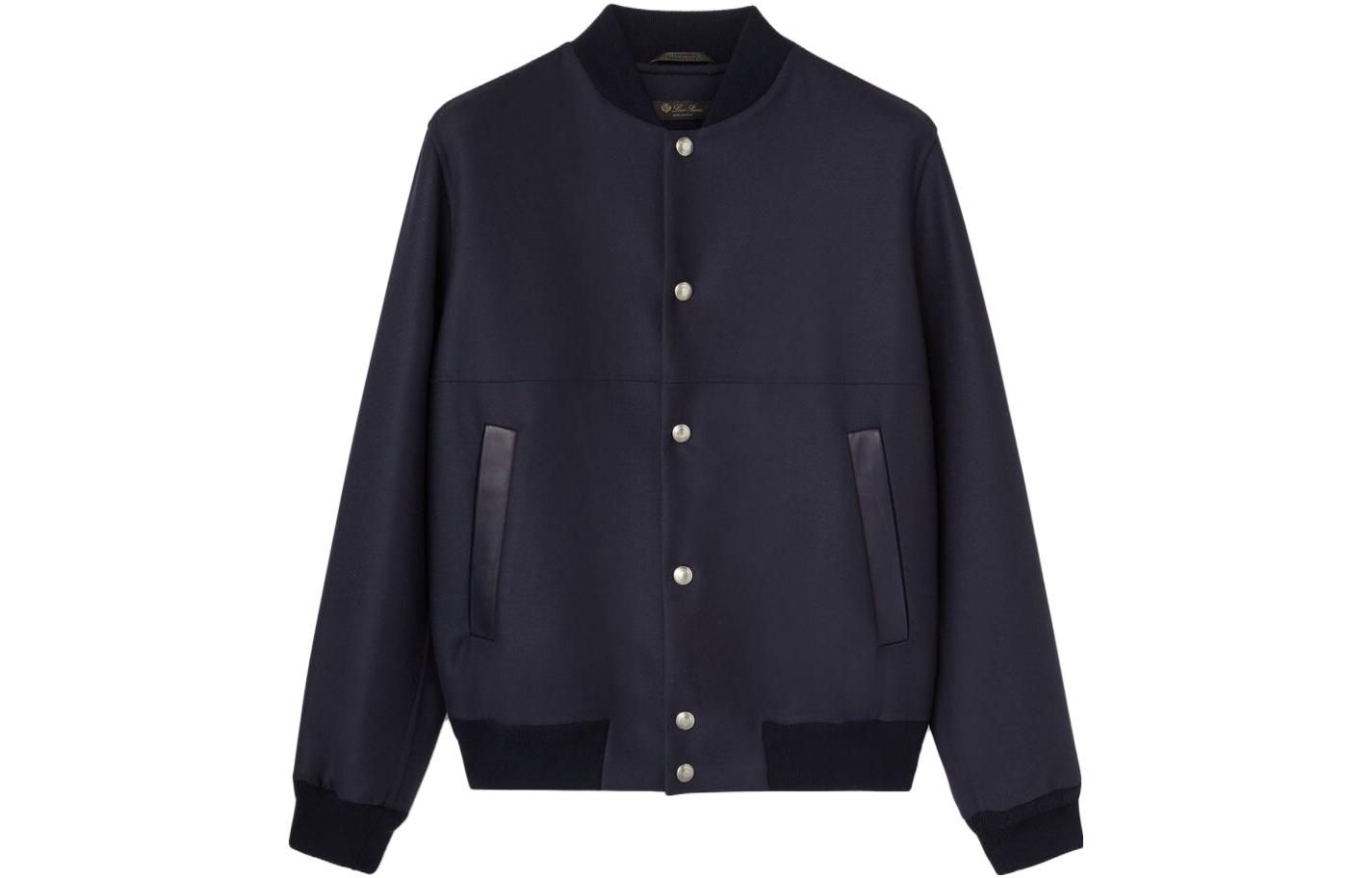 Loro Piana Single-Breasted Long Sleeve Jacket Navy Blue FAN3253-W000