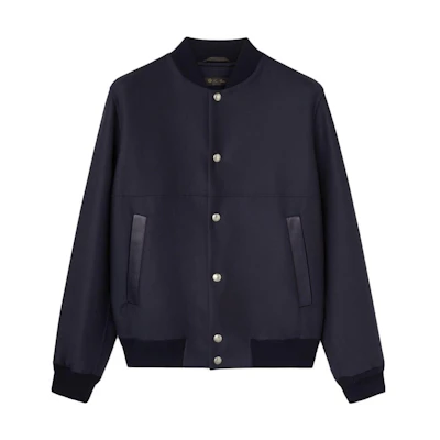 Loro Piana Single-Breasted Long Sleeve Jacket Navy Blue FAN3253-W000