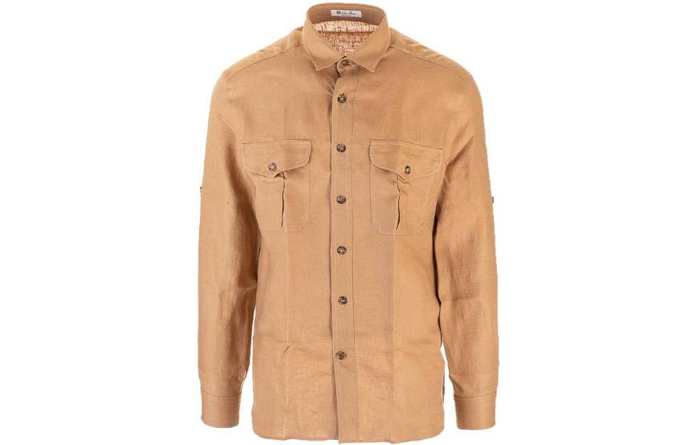 Loro Piana Single-Breasted Shirt Jacket Brown for Men FAL6142E444