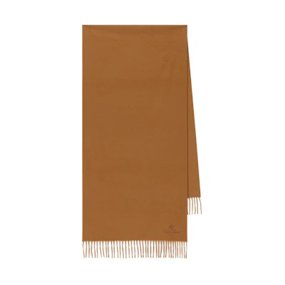 Loro Piana Solid Brown Cashmere Fringe Scarf for Men FAO3774E008