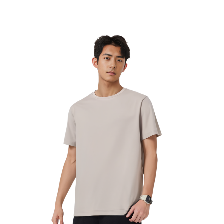 Shop ロロピアーナ 無地 クルーネック 半袖 Tシャツ グレー ブラウン FAF6128-MB28