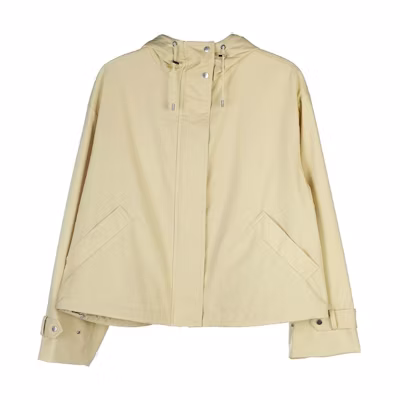 Loro Piana Solid Color Beige Zip-Up Hoodie Jacket Long Sleeve FAM4307-207U
