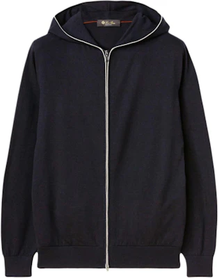 Loro Piana 素色藍色修身拉鍊連帽外套 FAF8493-W000 Buy Loro Piana 素色藍色修身拉鍊連帽外套 FAF8493-W000