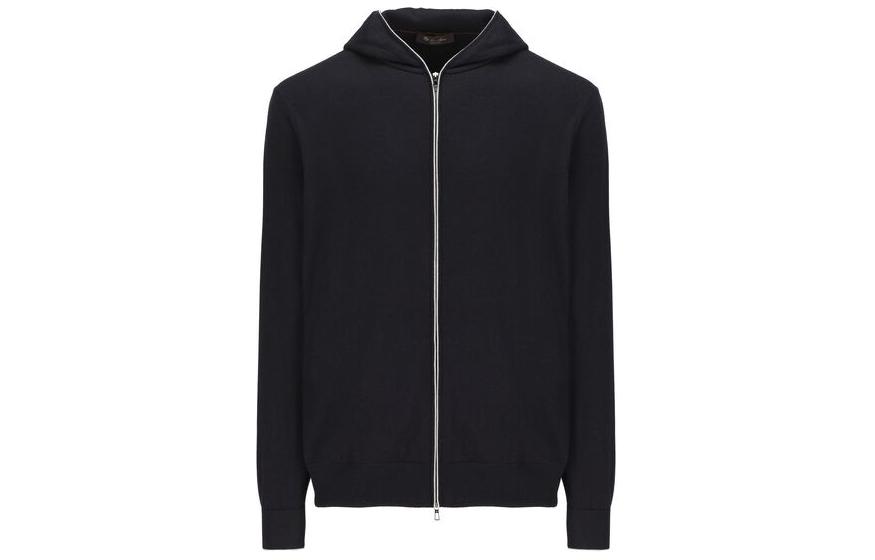 Order Loro Piana 素色藍色修身拉鍊連帽外套 FAF8493-W000