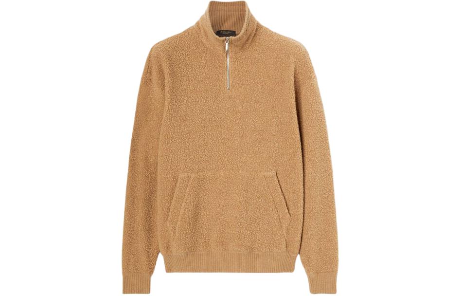 Loro Piana Solid Color Butter Yellow Stand Collar Sweatshirt FAN3990-E0AK