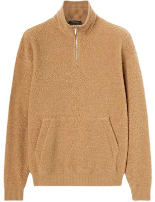 Loro Piana Solid Color Butter Yellow Stand Collar Sweatshirt FAN3990-E0AK Buy Loro Piana Solid Color Butter Yellow Stand Collar Sweatshirt FAN3990-E0AK