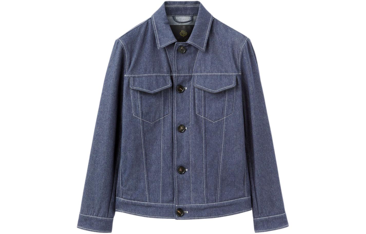 Loro Piana Solid Color Button-Up Jacket in Surge Blue FAN9984-W13K