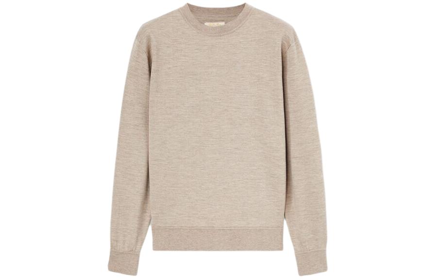 Loro Piana Solid Color Crewneck Long Sleeve Sweatshirt Earth Brown FAN5394E07N