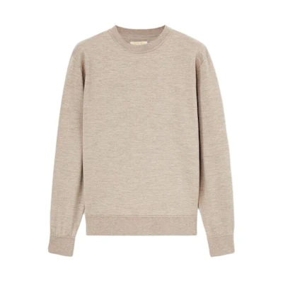 Loro Piana Solid Color Crewneck Long Sleeve Sweatshirt Earth Brown FAN5394E07N