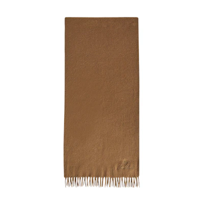 Loro Piana Solid Color Fringe Cashmere Scarf Camel for Men. FAN4410E09K
