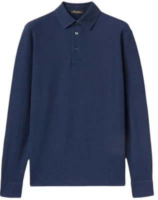 Loro Piana Solid Color Long Sleeve Polo Shirt for Men in Deep Sea Blue. FAI1311-W551 Buy Loro Piana Solid Color Long Sleeve Polo Shirt for Men in Deep Sea Blue. FAI1311-W551