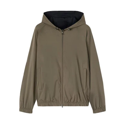 Loro Piana Solid Color Military Green Hooded Jacket FAL446950KN