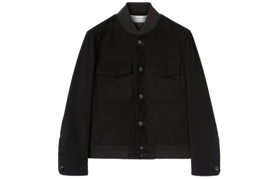 Loro Piana Solid Color Single-Breasted Slim Fit Long Sleeve Jacket Black Men FAN9977-H0KW