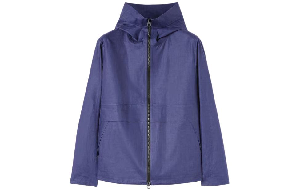 Loro Piana Solid Color Zip-Up Hoodie Jacket - Blue FAO0008-B3Y2