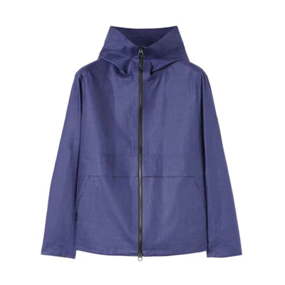 Loro Piana Solid Color Zip-Up Hoodie Jacket - Blue FAO0008-B3Y2