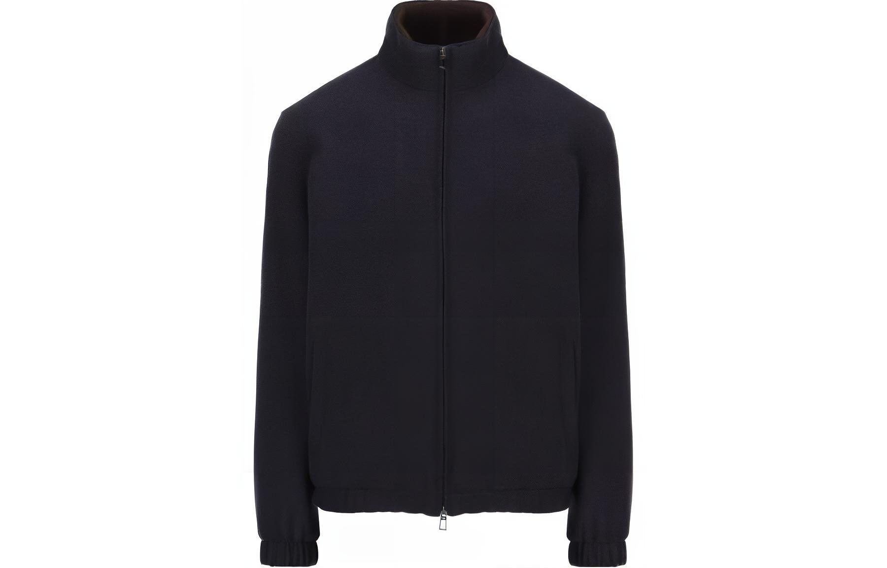 Loro Piana Solid Color Zip-Up Jacket Blue FAL2229W000