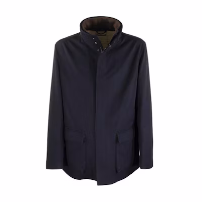 Loro Piana Solid Color Zip-Up Jacket Men’s Blue FAG3180W121