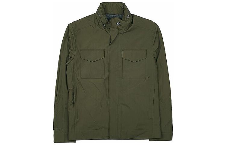 Loro Piana Solid Color Zip-Up Stand Collar Jacket Olive Green FAL5139-5715