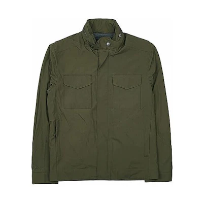 Loro Piana Solid Color Zip-Up Stand Collar Jacket Olive Green FAL5139-5715