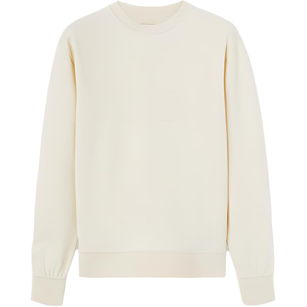 Loro Piana Solid Crewneck Casual Pullover Sweatshirt Men’s Vanilla Ivory FAN5394-106I