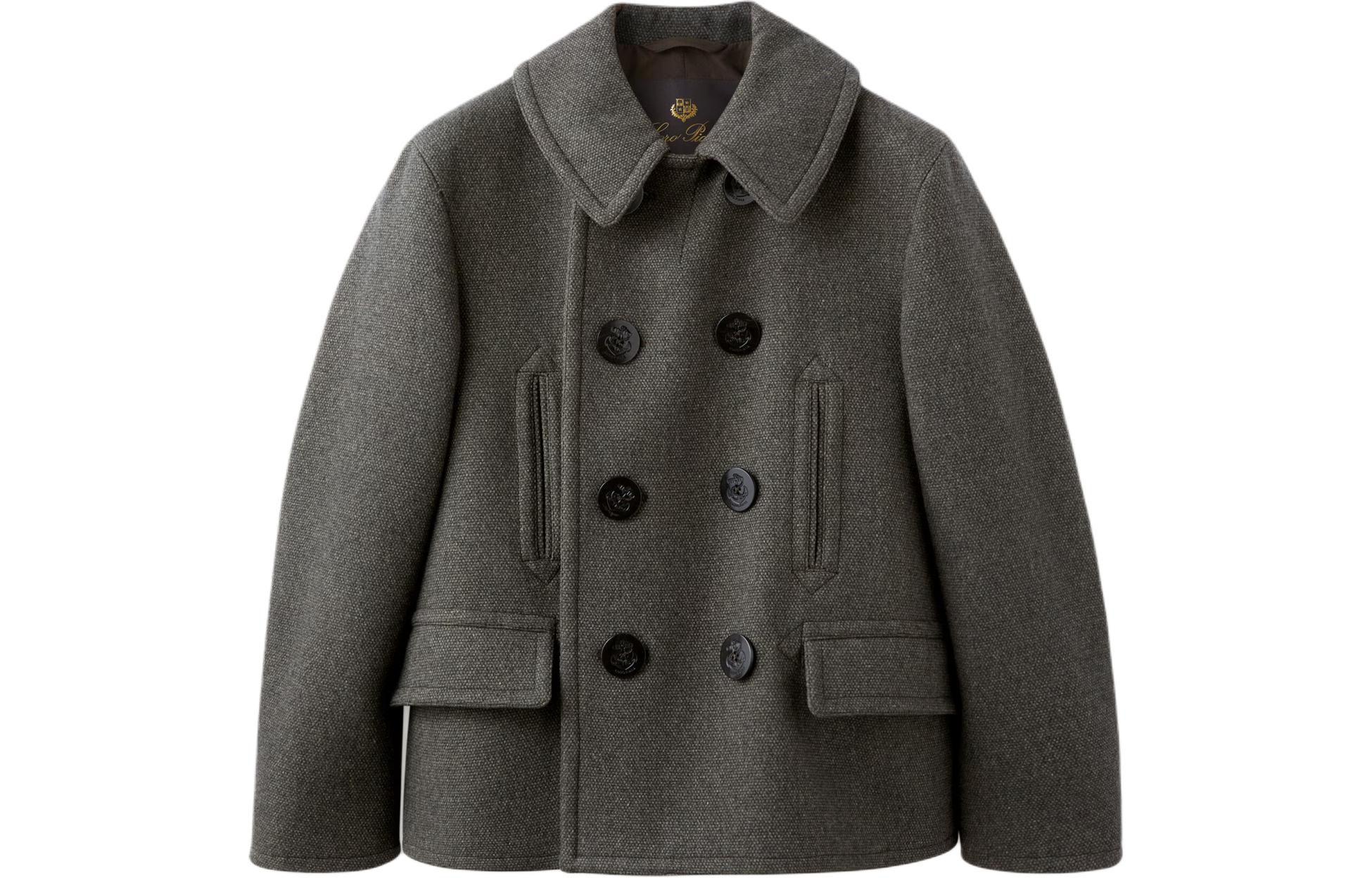 Loro Piana Solid Double-Breasted Slim-Fit Jacket in Dark Green FAO0739-50XN