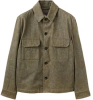 Loro Piana Solid Green Button-Up Jacket with Long Sleeves FAO0015-50V5 Loro Piana Solid Green Button-Up Jacket with Long Sleeves FAO0015-50V5