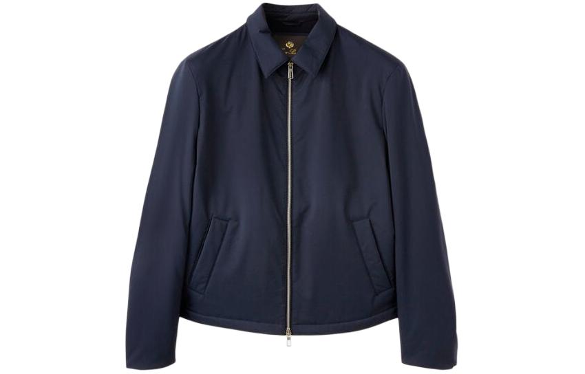 Loro Piana Solid Navy Blue Long Sleeve Jacket FAN9994-WH52