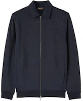 Loro Piana Solid Navy Blue Zip-Up Long Sleeve Jacket FAN8385-W000 Loro Piana Solid Navy Blue Zip-Up Long Sleeve Jacket FAN8385-W000