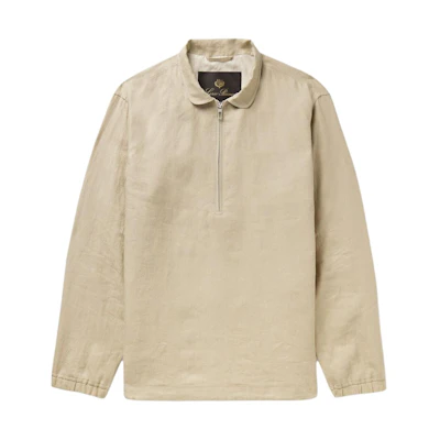 Loro Piana Solid Pullover Long Sleeve Jacket Khaki Mens FAN0469-D0EW