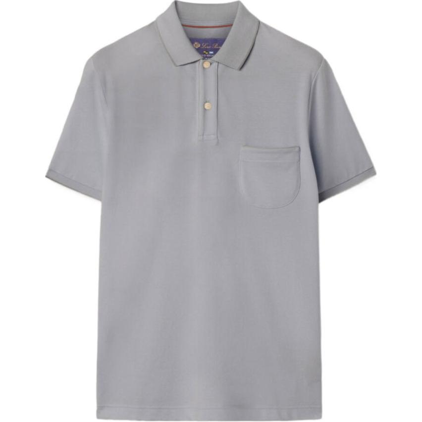 Loro Piana Solid Short-Sleeve Polo Shirt Men’s Light Blue FAI0485-60GS