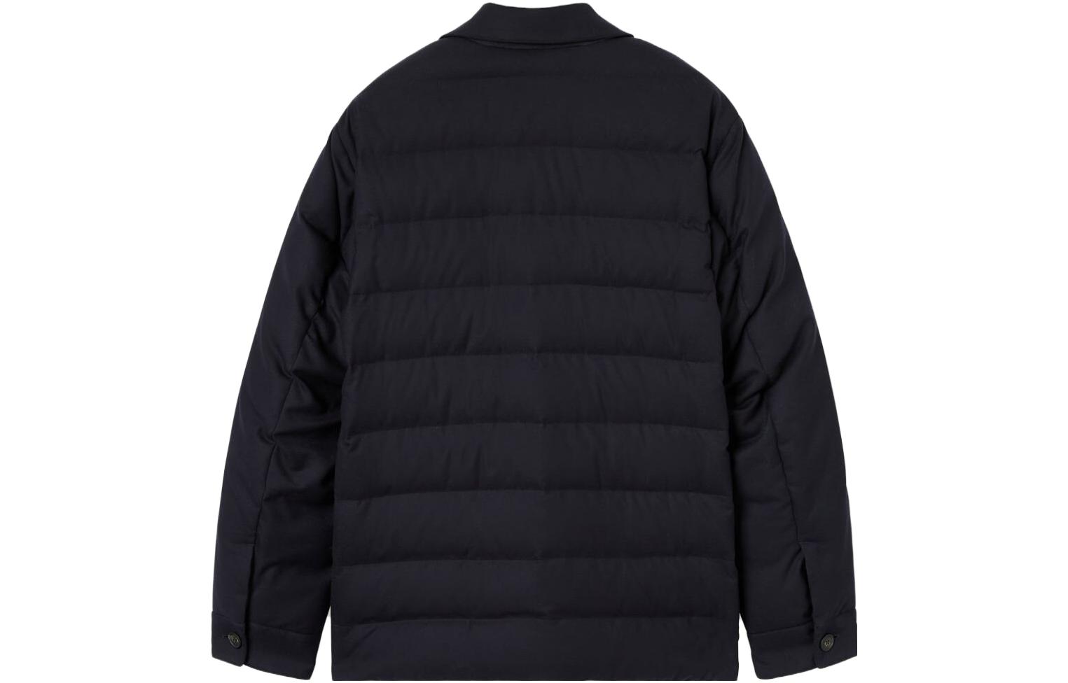 Loro Piana Solid Single-Breasted Casual Jacket for Men Navy Blue FAM8681-W000