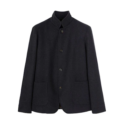 Loro Piana Solid Single-Breasted Casual Jacket Navy Blue FAN4883W000