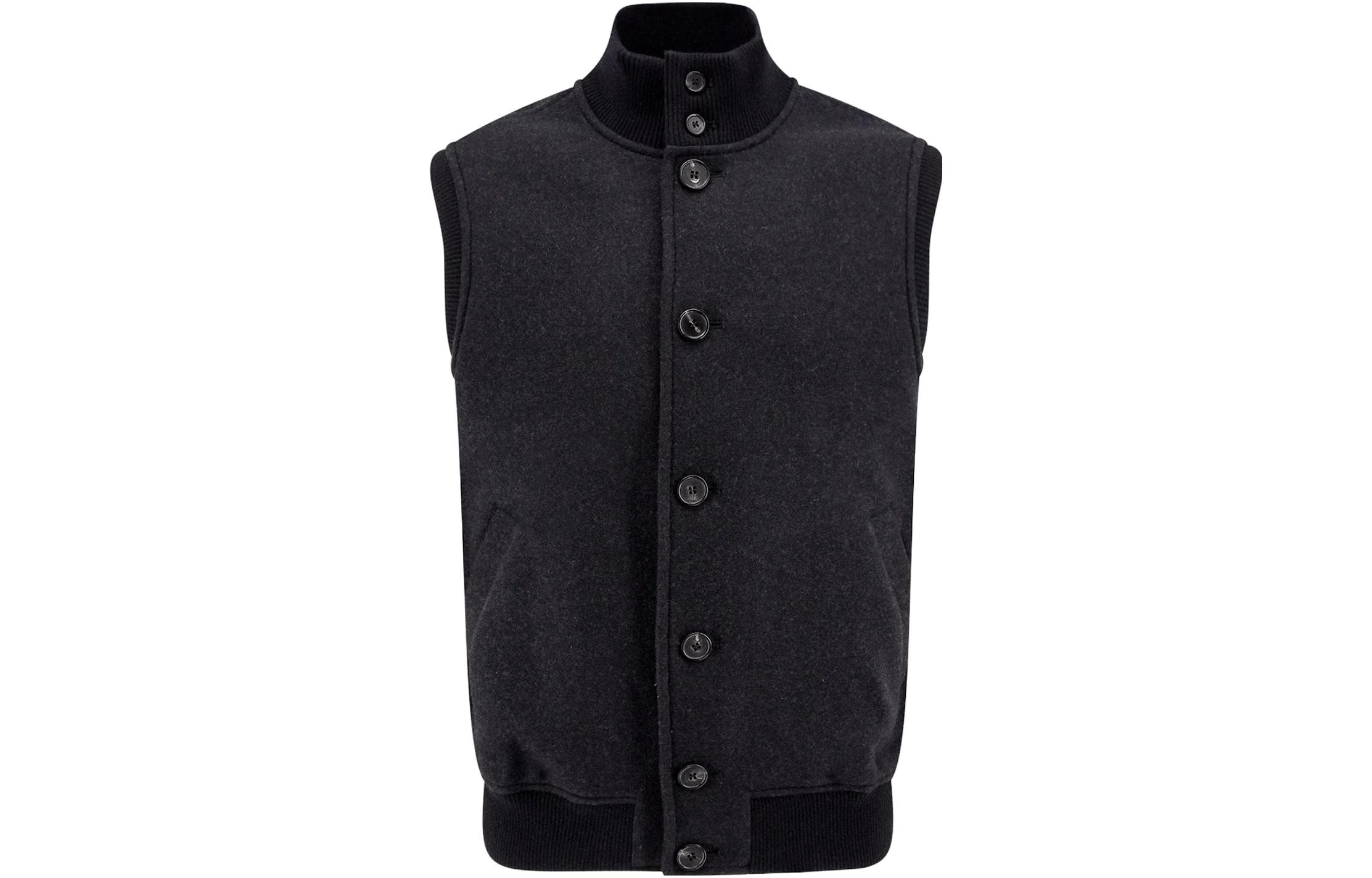 Loro Piana Solid Single-Breasted High Neck Sleeveless Jacket Men FAI8975BZ80