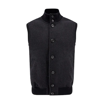 Loro Piana Solid Single-Breasted High Neck Sleeveless Jacket Men FAI8975BZ80